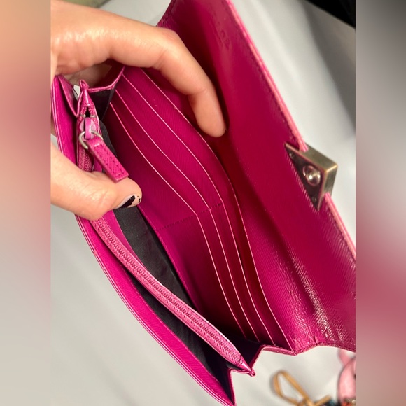 PRADA | womens hot pink nylon foldable wallet cardholder - Picture 9 of 10